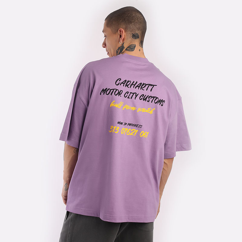 мужская фиолетовая футболка Carhartt WIP S/S Built From Scratch T-Shirt I031725-violanda - цена, описание, фото 3